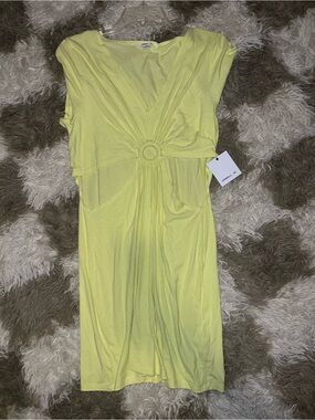 O'Neill Yellow Ribbed Swim Coverup with Ring Detail